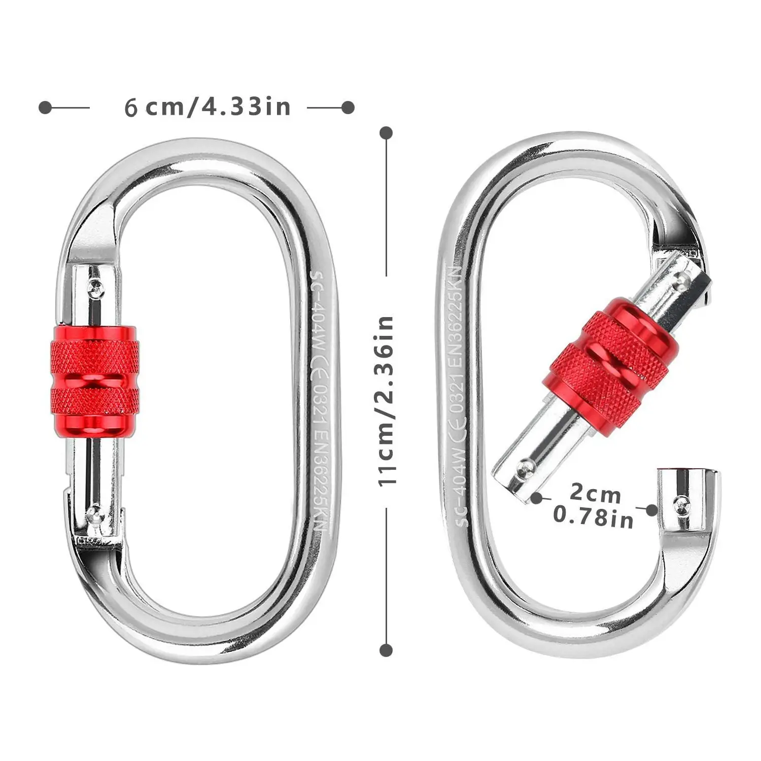 carabiner size